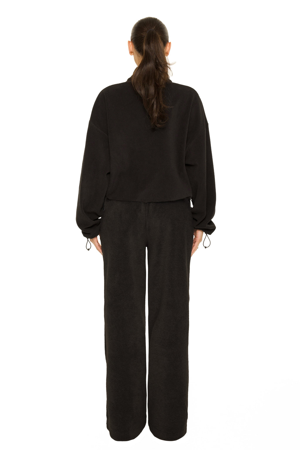 Fleece Straight Leg Pants Black