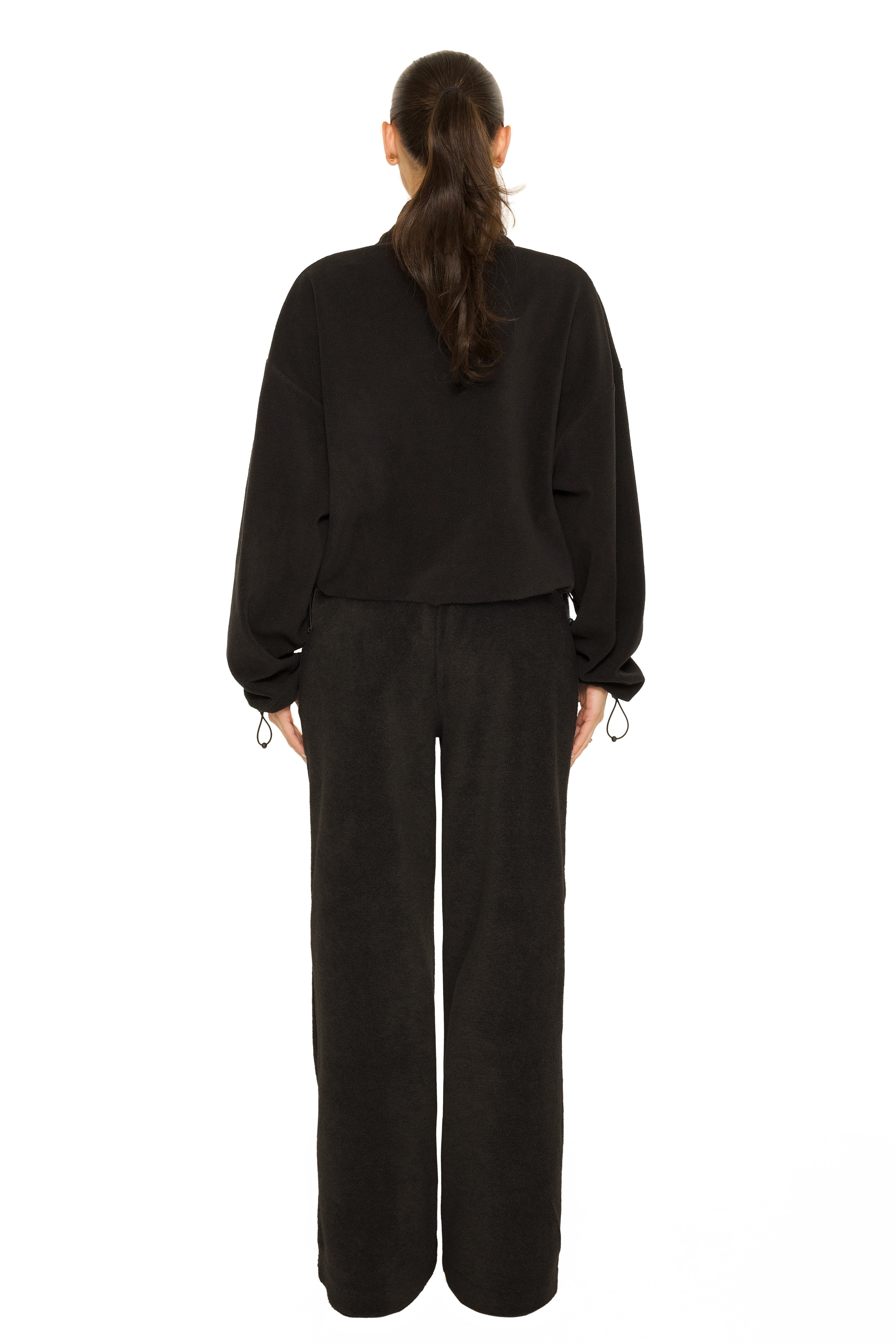 Fleece Straight Leg Pants Black