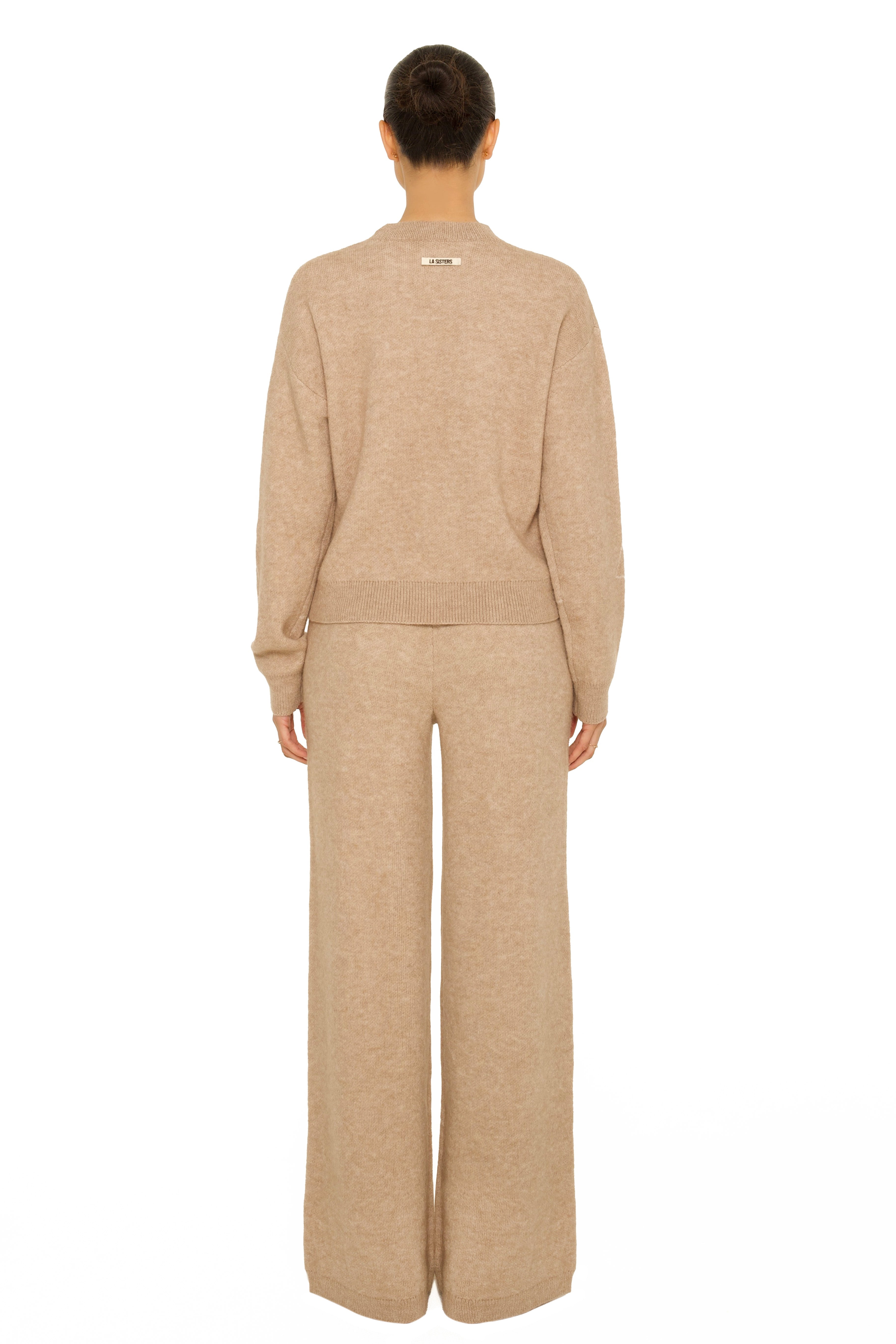 Knitted Sporty Sweatsuit Beige